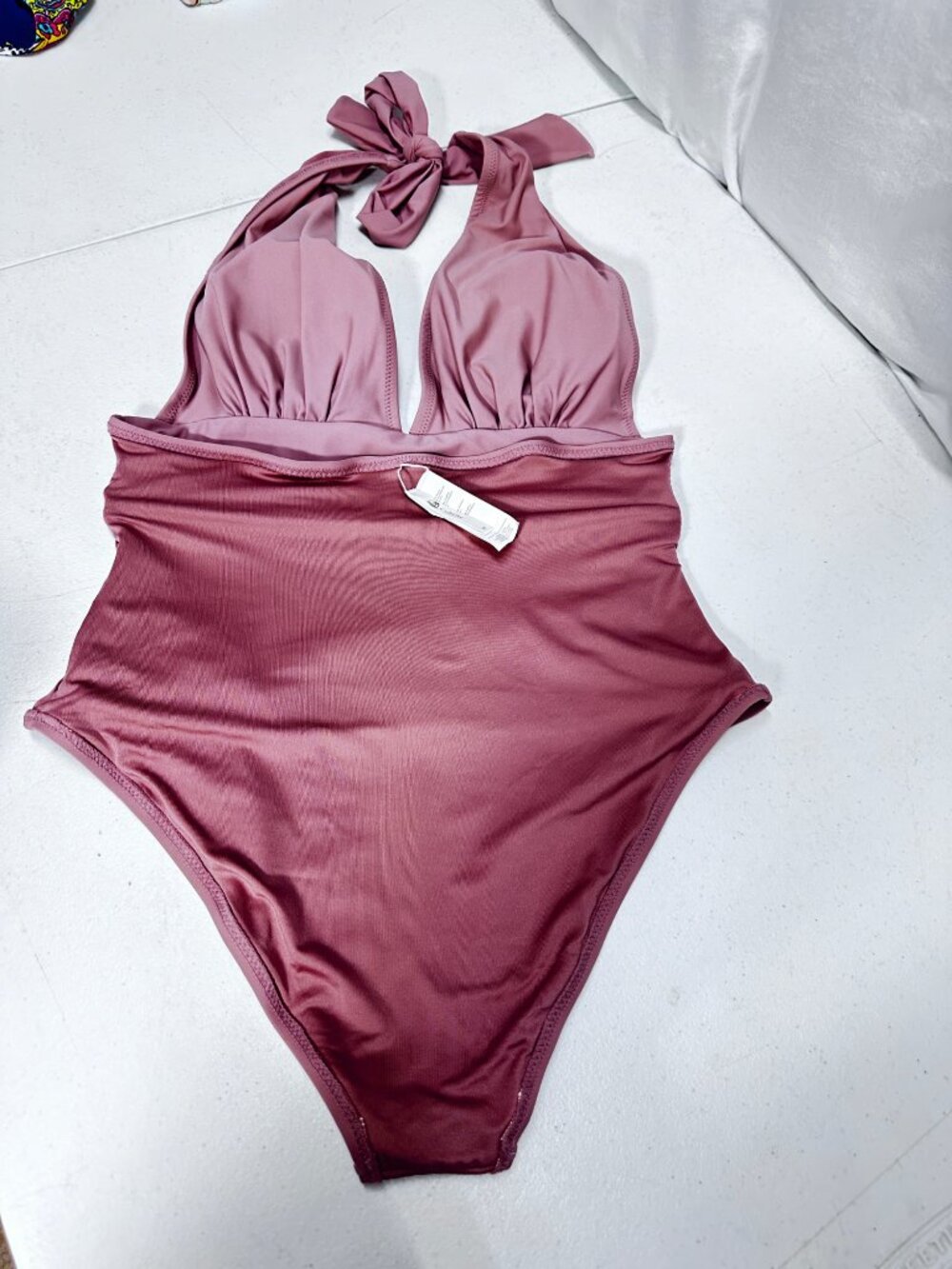 Cupshe Women's One Piece Swimsuit Tummy Control Bathing Suit Dusty Pink Size M - Picture 14 of 14